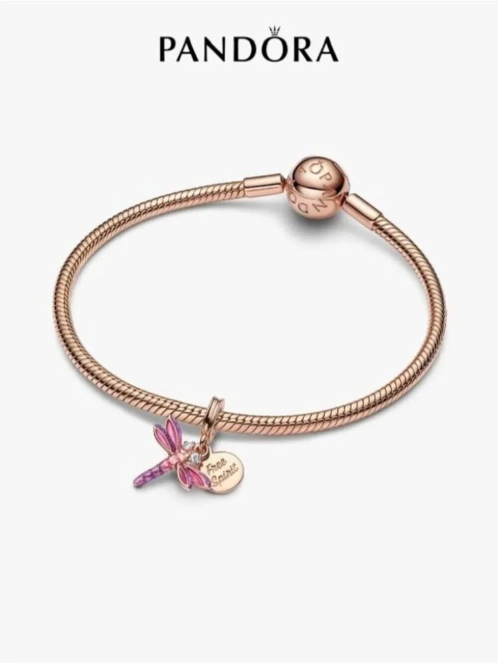 Pandora Pink Dragonfly Double Dangle Charm